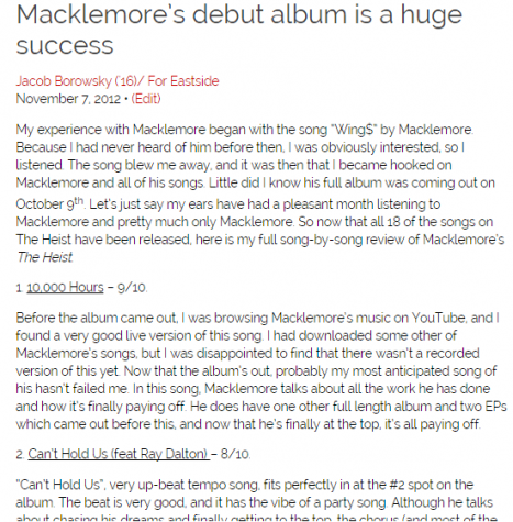 Click this link to read my initial thoughts on Macklemore & Ryan Lewis's The Heist (2012)