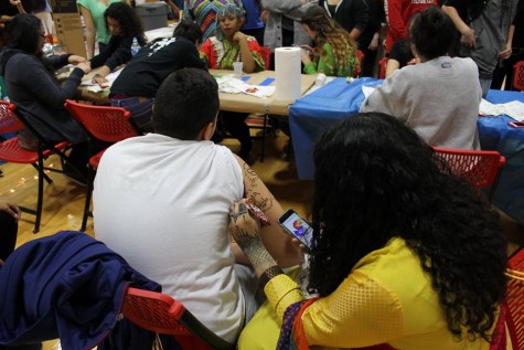 The Indian Culture club offered hennas to students in the DiBart gym.