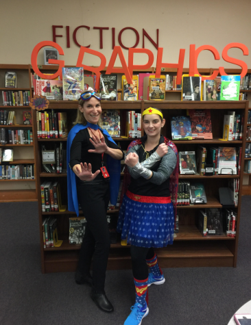 Ms. Greenblatt and Ms. O'Reilly rock Spirit Week with their costumes. 