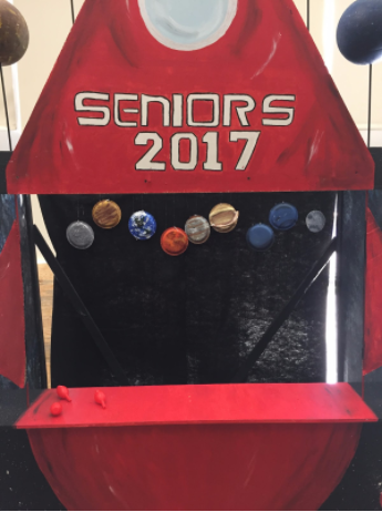 Pictured above is the Senior Class booth. 